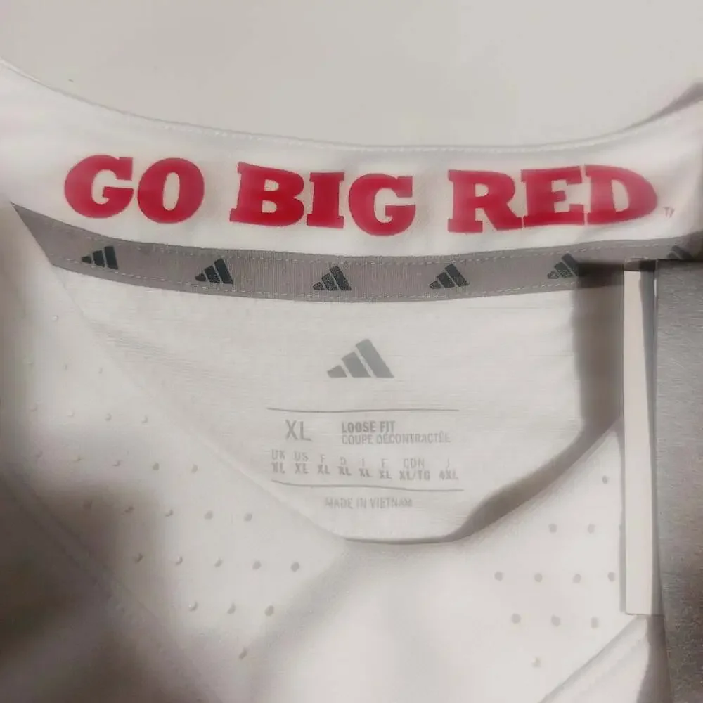 adidas Nebraska Cornhuskers Mens XL White Premier Away Football Jersey NCAA GBR